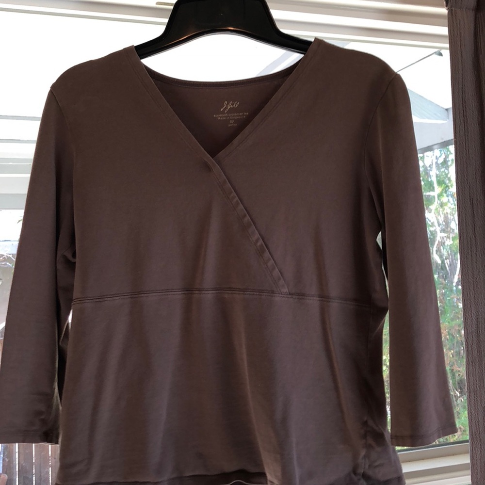 J. Jill Mocha Supersoft Crossover Top